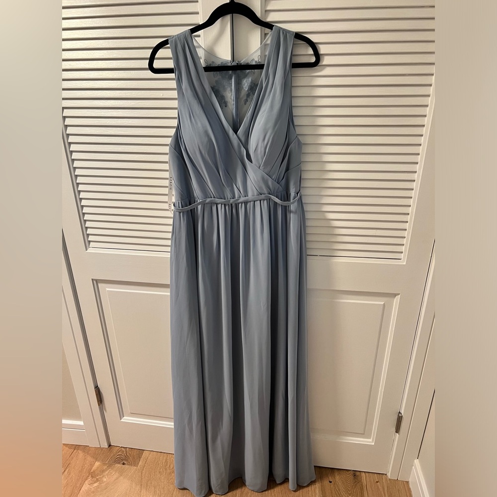 Azazie dusty blue bridesmaid dress